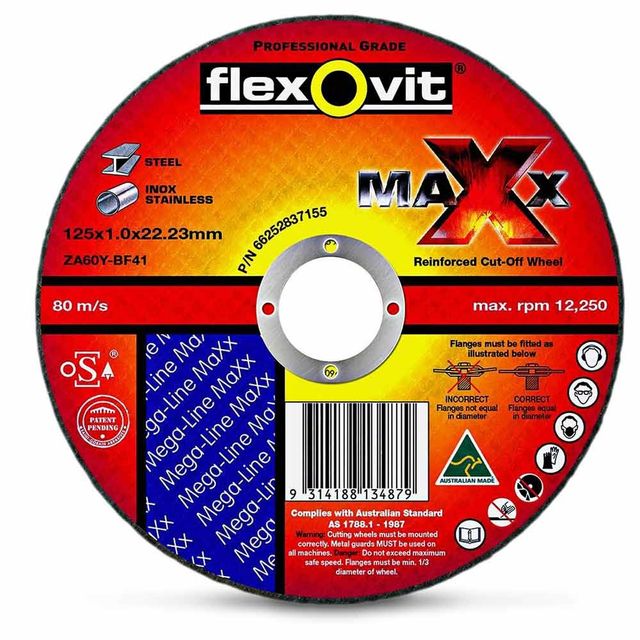 Flexovit 125 X 1.0mm Steel & Stainless Cut Off Disc - Maxx