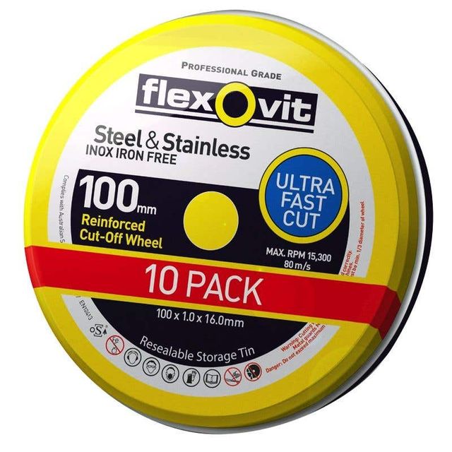 Flexovit Ultra Thin Cut-Off Wheel 100 x 16mm - 10 Pk