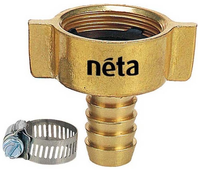 Neta Brass Tap Adaptor Barb 3/4" x 12mm