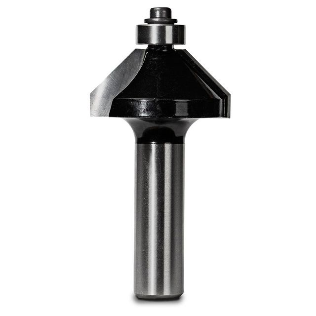 Carbitool Router Bit Tct 45-Degree Chamfer W.Bearing 1.3/8Inch -Diameter 1/2Inch -Shank