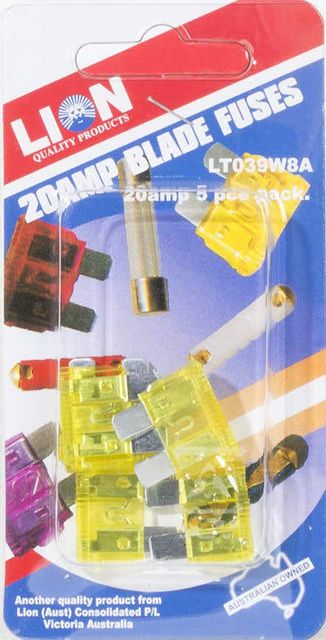 Lion 20Amp Fuse Pack 5 Piece