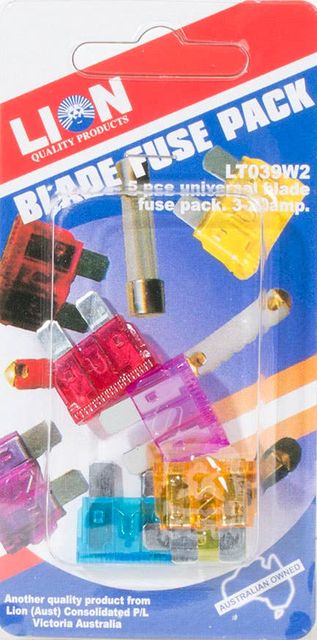 Lion 3-20Amp Universal Blade Fuse Pack 5 Piece