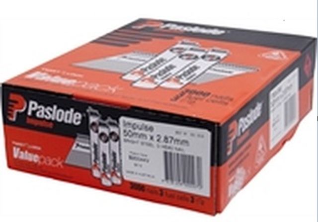 Paslode Impulse Gun Nails 50mm x 2.87mm Bright - 3000 Box 