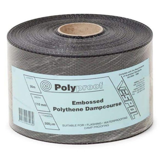 Polyproof Embossed Polythene Dampcourse 110mm x 30m x 500um
