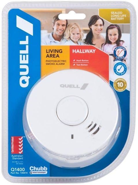Quell 9V Photoelectric Smoke Alarm for Living Area and Hallway