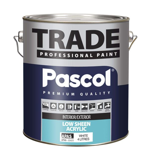 Pascol Trade Low Sheen Acrylic Paint 4L
