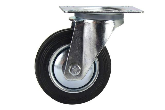 Cold Steel Rubber Swivel Castor Black 100mm