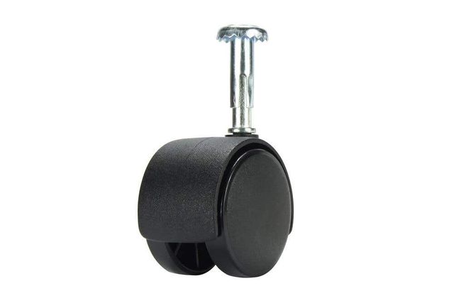 Cold Steel Twin Wheel Hooded Socket Furniture Castor 50mm - 2 Pack