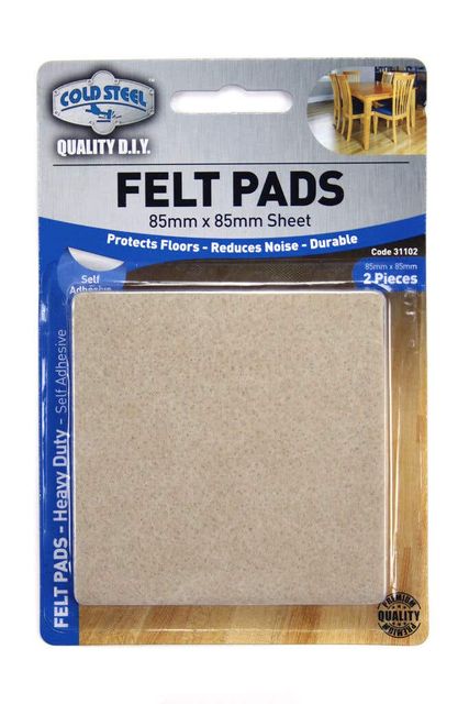 Cold Steel Heavy Duty Felt Pads Beige 85 x 85mm - 2 Pack