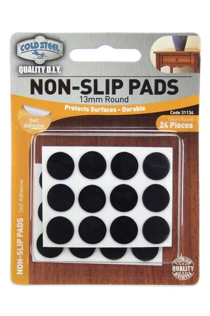 Cold Steel Round Non-Slip Pads Brown 13mm - 24 Pack