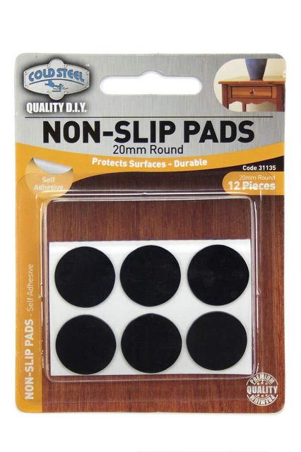 Cold Steel Round Non-Slip Pads Brown 20mm - 12 Pack