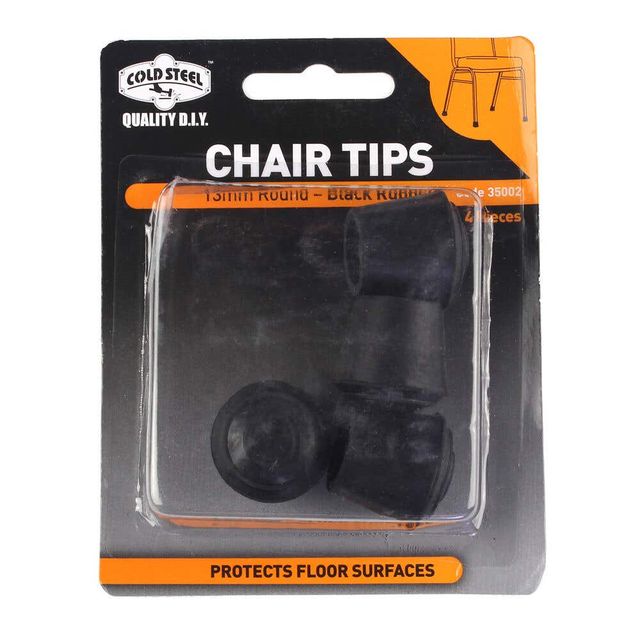 Cold Steel Chair Tips Round Black Rubber 13mm - 4 Pack