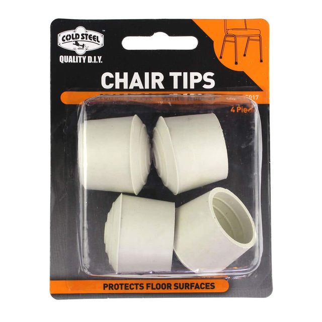 Cold Steel Chair Tips Round White Rubber 25mm - 4 Pack