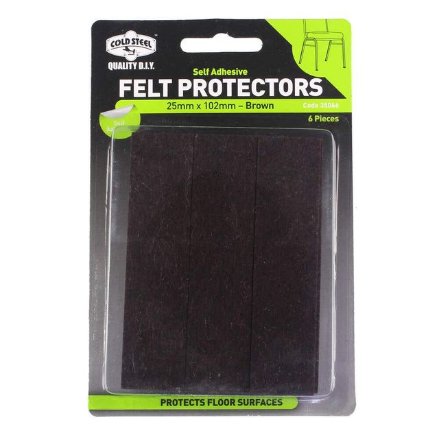 Cold Steel Felt Protectors Strip Brown 25 x 102mm - 6 Pack