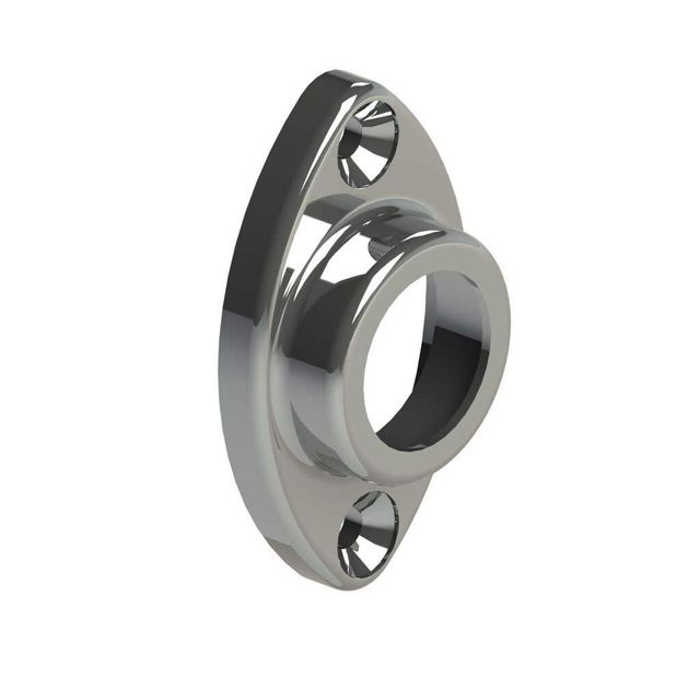 Emro Oval Support Ends Chrome Plated 19mm - Pair