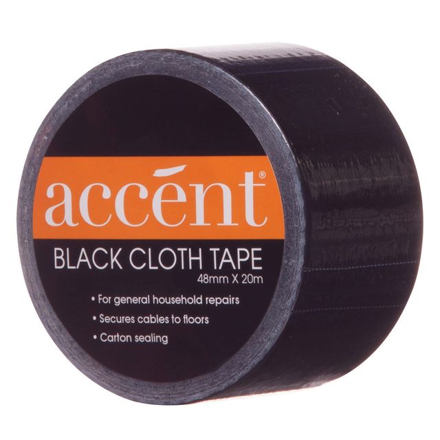Accent® Cloth Tape Black 48mm x 20m