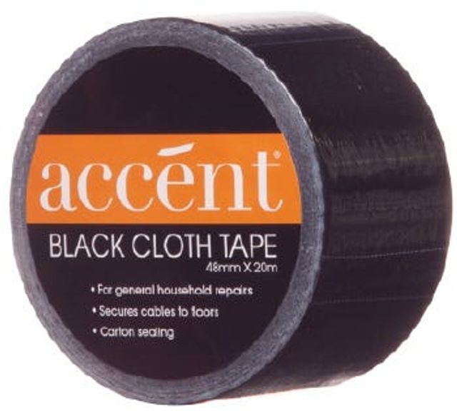 Accent® Cloth Tape Black 48mm x 4.5m
