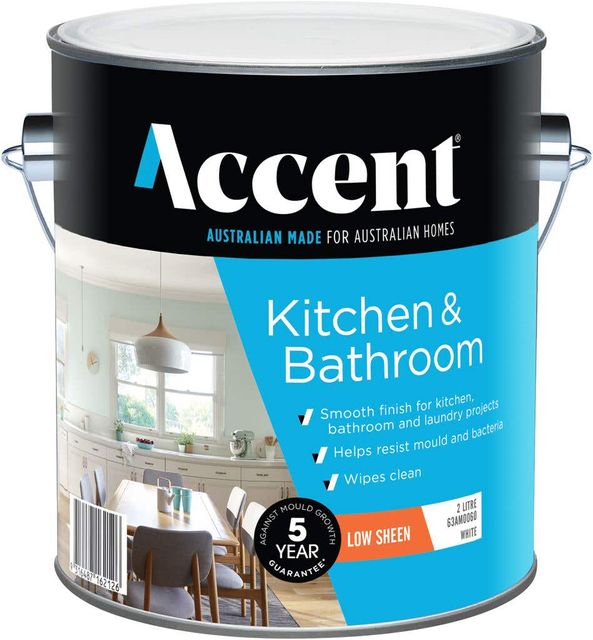 Accent Kitchen & Bathroom Low Sheen White 2L