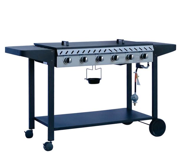 Grilled Deluxe 6 Burner Solid Plate BBQ DeliverTrade