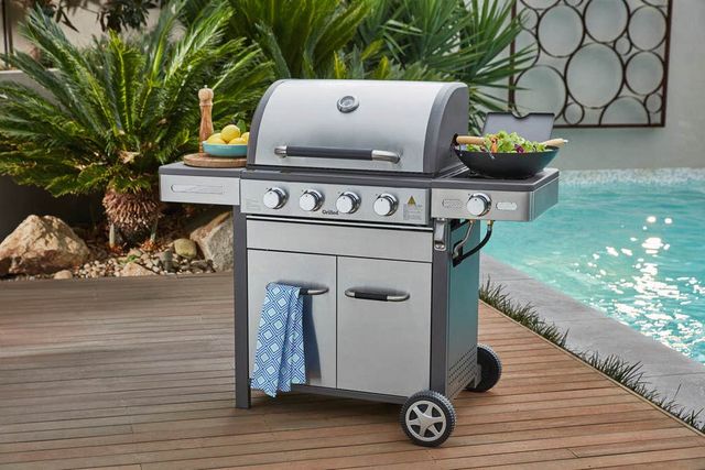 Grilled Stainless Steel 4 Burner BBQ