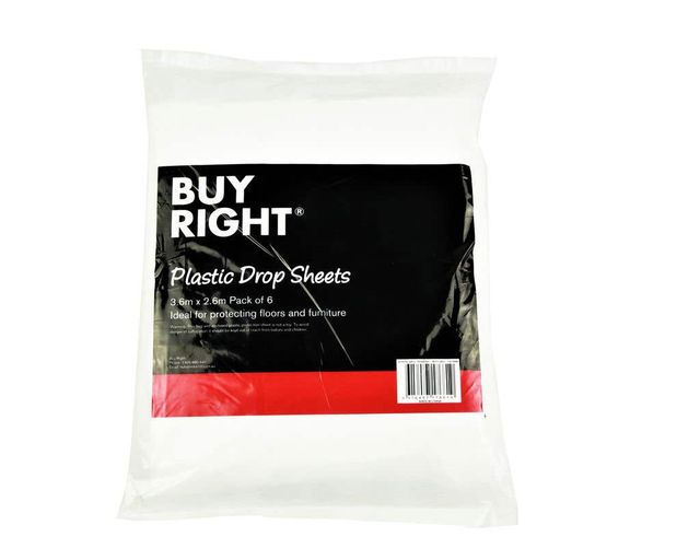 Buy Right Plastic Drop Sheet - 6 Pack