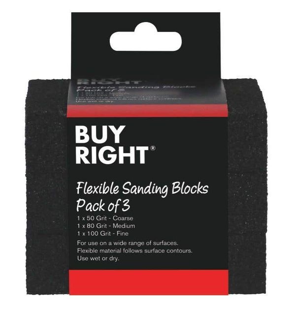 Buy Right Flexible Sanding Blocks - 3 Pack