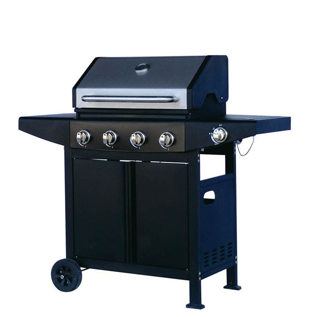 Grilled Yarra 4 Burner Hooded BBQ with Side Burner