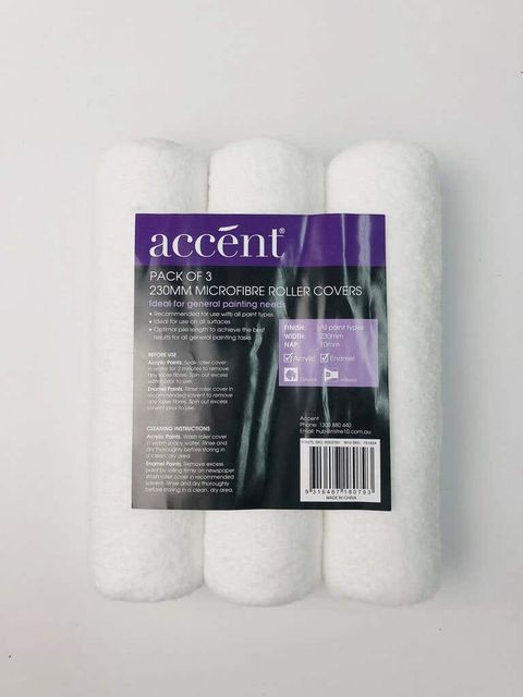 Accent Microfibre Roller Covers 3 Pack 230mm