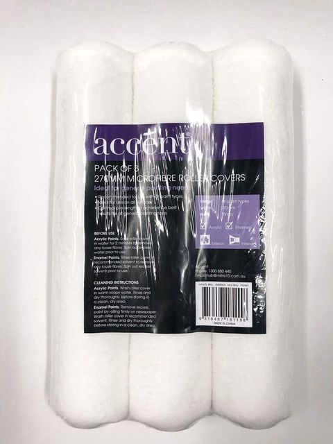 Accent Microfibre Roller Cover 3 Pack 270mm