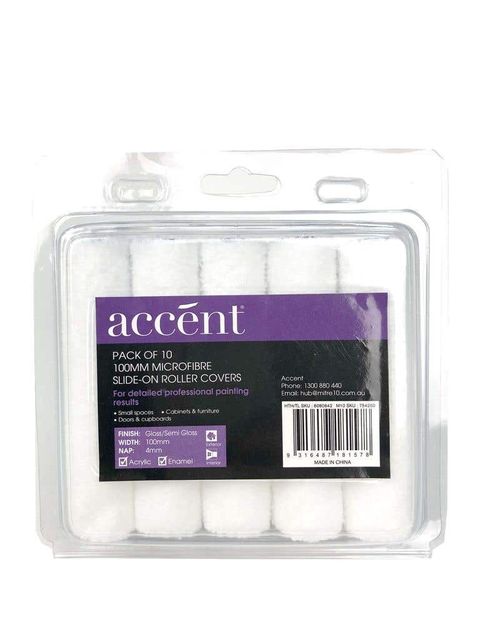 Accent Microfibre Roller Cover 100mm - 10 Pack
