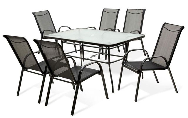 Aiden 6 Seater Steel Dining Setting
