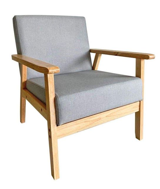Indoor Occasional Chair with Arms Grey
