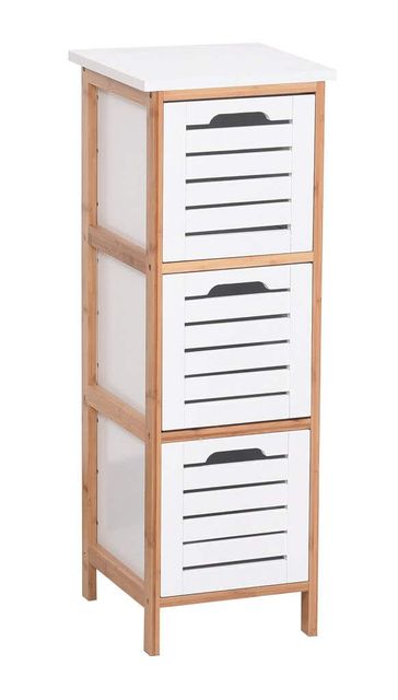 3 Tier Bamboo & MDF Drawer Storage Unit