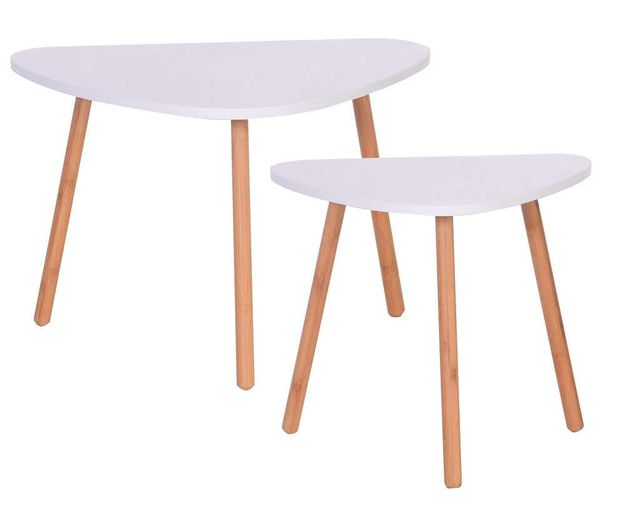 Bamboo & MDF Nesting Coffee Table Set of 2