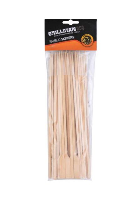 Grillman Bamboo Skewers with Handle - 50 Pack