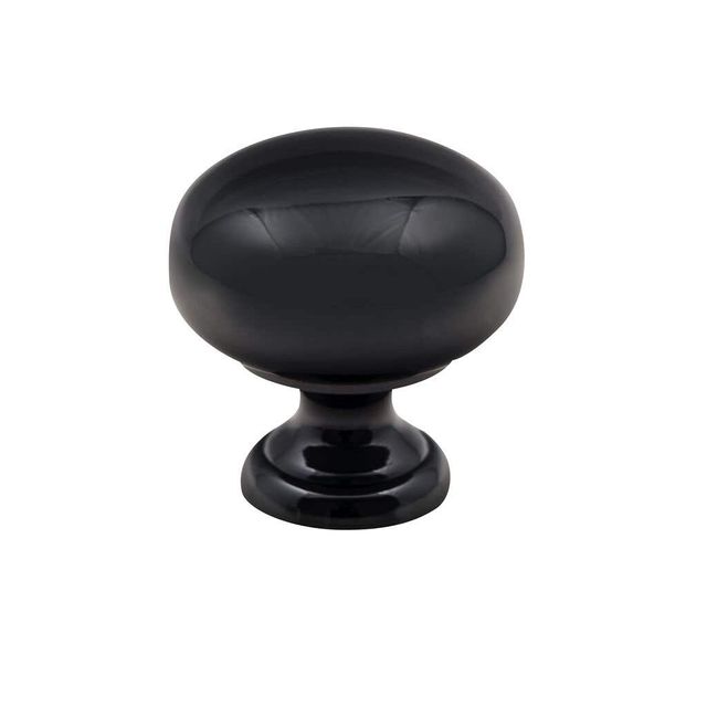 Prestige Round Knob Nickel Black 38mm