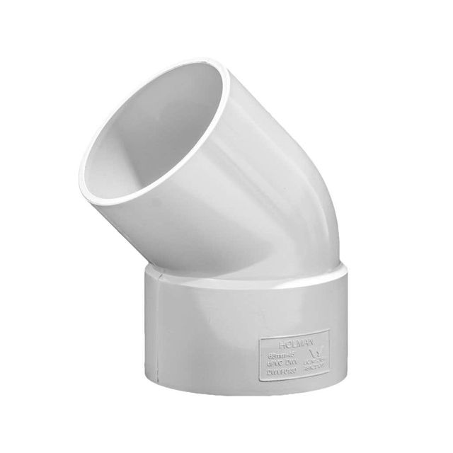 Holoman DWV PVC 45 Degrees Bend M & F Plain 65mm