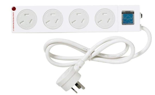 HPM 4 Outlet Surge Protection Child Safe Powerboard