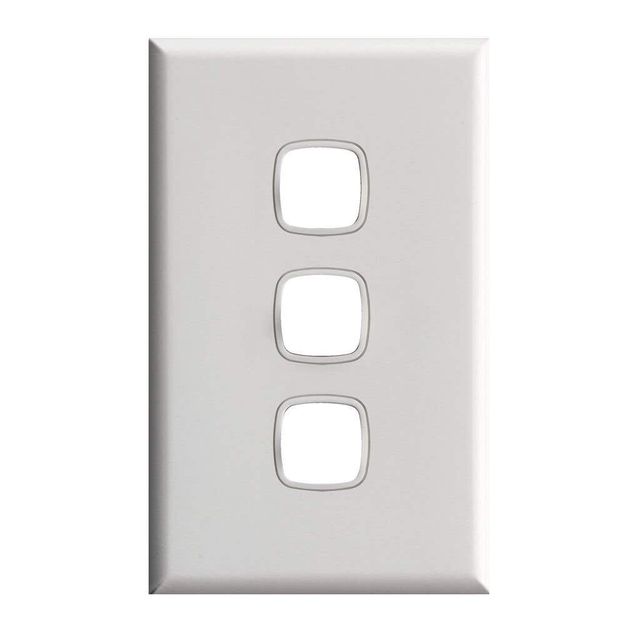 HPM 3 Gang Switch 240Vac 10A White