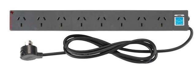 HPM 8 Outlet Powerboard Black