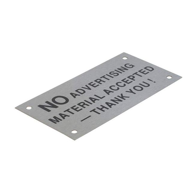 Sandleford No Advertising Material Accepted Sign