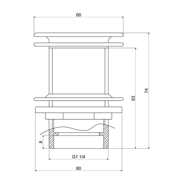 Mildon Pop Up Waste 32x70mm No Over Flow Chrome