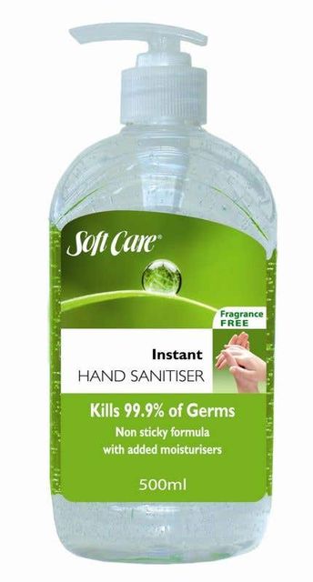 Soft Care Hand Sanitzer Fragrance Free 500ml