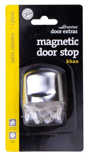 Trio Khan Magnetic Doorstop Satin Chrome 38mm