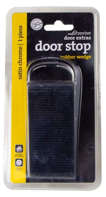 Trio Rubber Wedge Doorstop Black 125mm