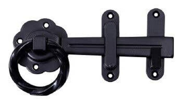 Trio Gothic Ring Gate Latch Black 106 x 76mm
