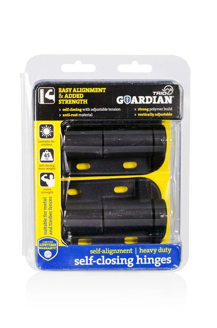 Trio Heavy Duty Self-Alignment Self-Closing Hinge Black