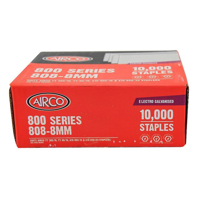 Airco 800 Series Staples - 8 X 13mm - 10,000 Box