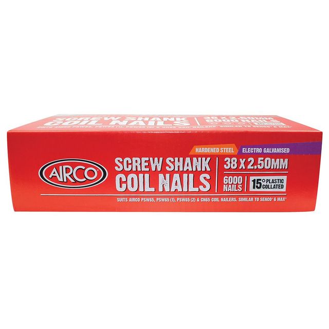 Airco Fap Series Coil Nail - 38 X 2.5mm - 6,000 Box