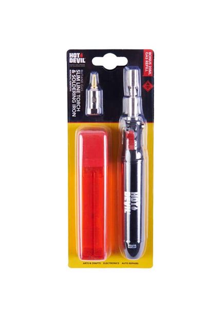 Hot Devil Slim Line Torch and Solder Iron with Bonus Gas